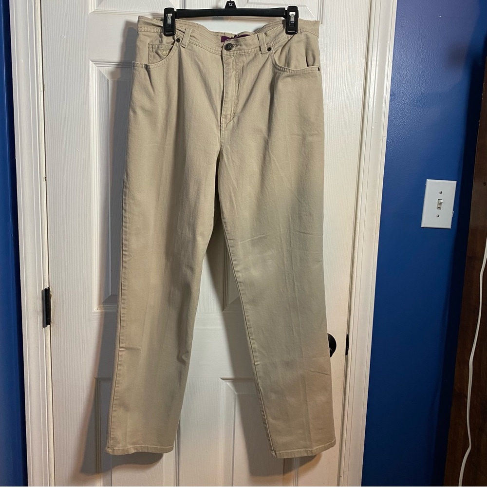 Gloria Vanderbilt Stretch Denim Jean Beige Size 16